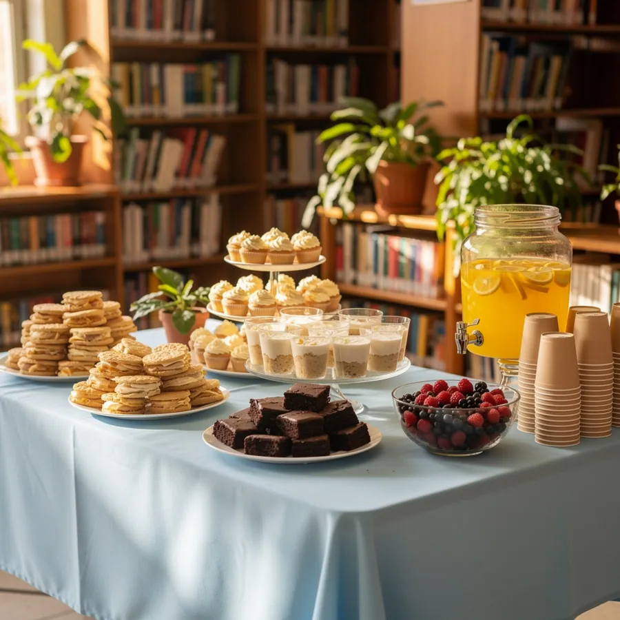 Afternoon dessert bar for school teachers