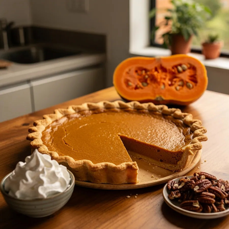 Ahuyama pumpkin pie with whipped cream Ahuyama pumpkin pie with whipped cream