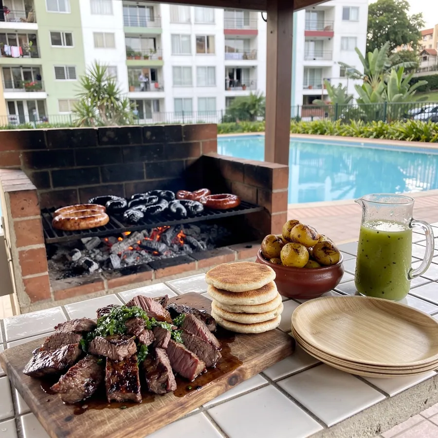 BBQ kiosk grill platter in Sabaneta complex