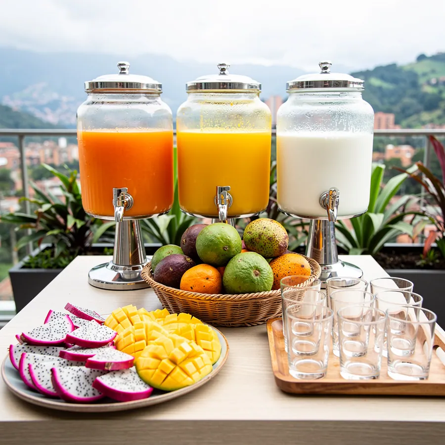 Colombian fruit juice bar with lulo Colombian fruit juice bar with lulo