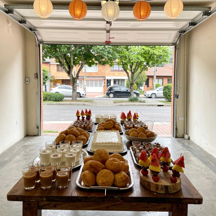 Dessert table in Laureles garage party Dessert table in Laureles garage party