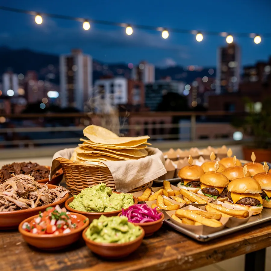 Evening taco and slider station for graduates