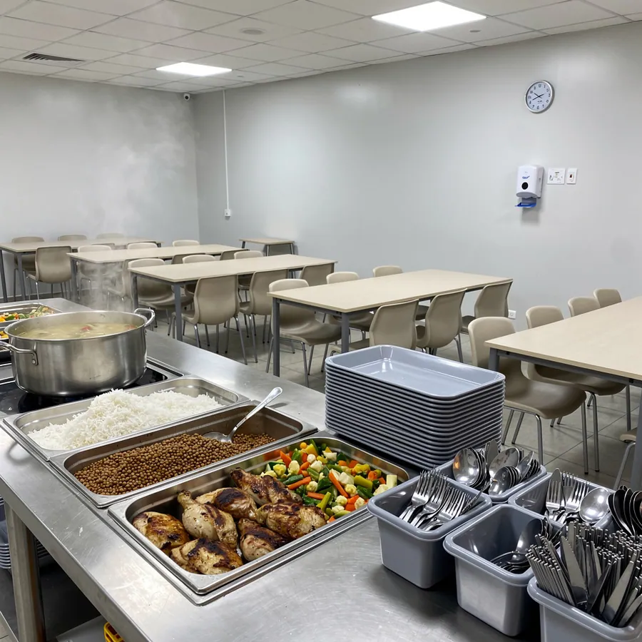 Factory dining room hot line ready