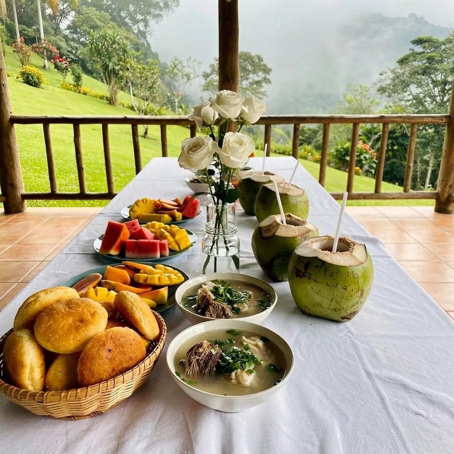 Farewell brunch table at Llanogrande finca