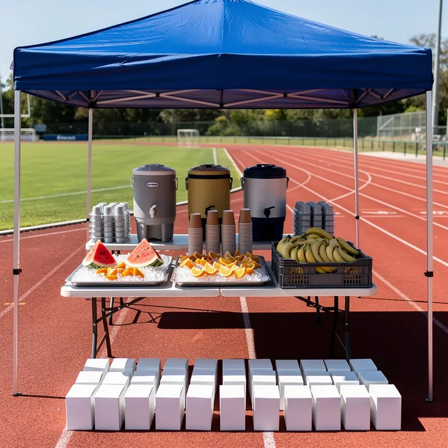 Fruit and water station for sports day