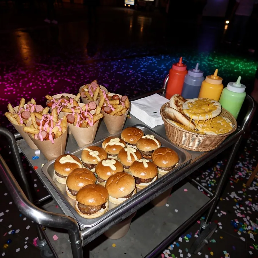 Hora loca snack cart with salchipapa cones Hora loca snack cart with salchipapa cones