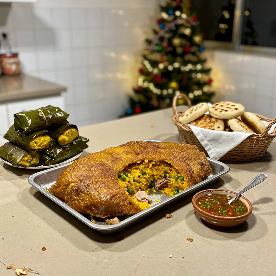 Lechona and tamales for Nochebuena dinner Lechona and tamales for Nochebuena dinner