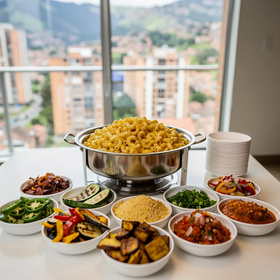 Mac and cheese toppings bar bowls