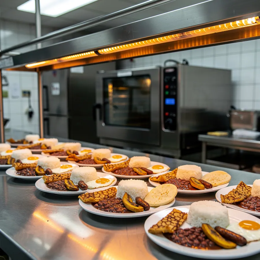 Mini bandeja paisa plates at kitchen pass