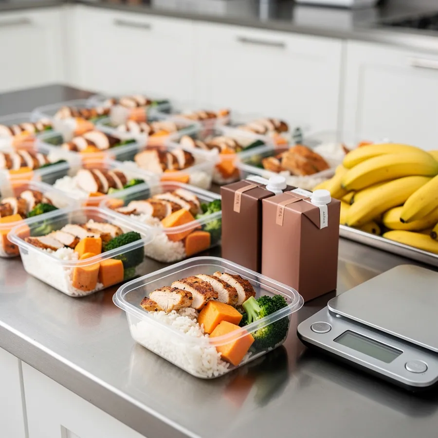 Portioned recovery meals for club squad Portioned recovery meals for club squad