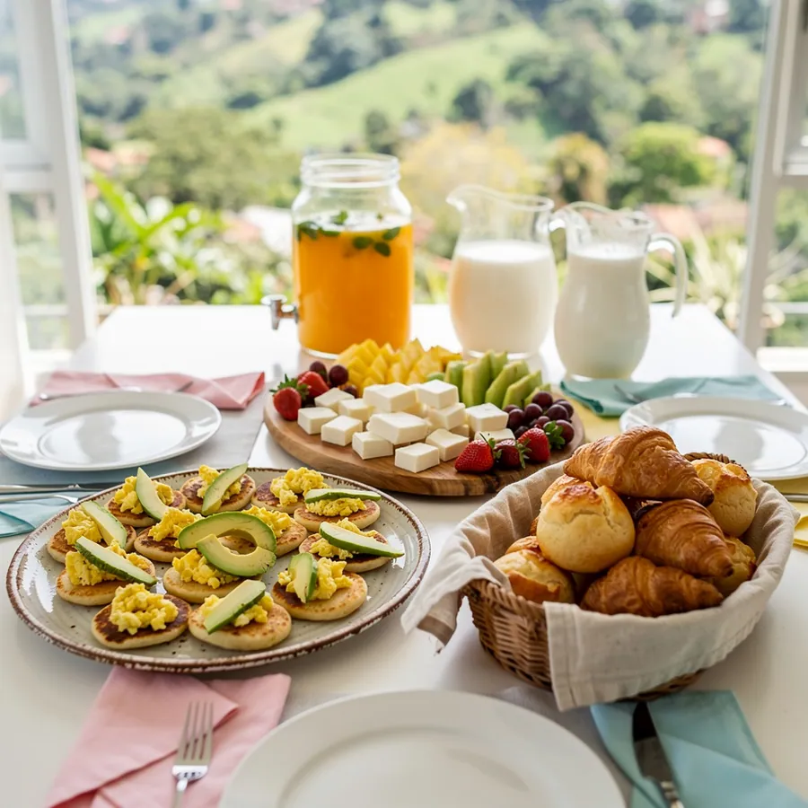 Pregnancy-safe brunch spread with mocktails