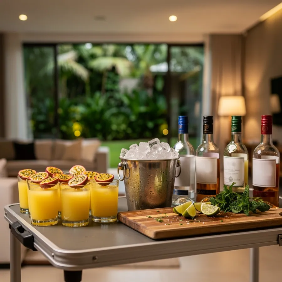 Private party bar with fresh cocktails Private party bar with fresh cocktails