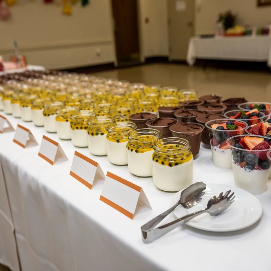 Sugar-free panna cotta and fruit cups